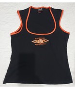 Suck Bang Blow Woman&#39;s Shirt size Medium Black Orange Midriff Tank  - $23.00