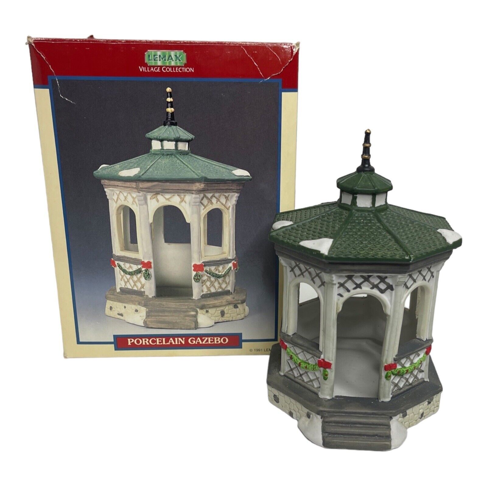 Vintage Lemax Dickensvale Village Collection Porcelain Gazebo Christmas ... - $13.33