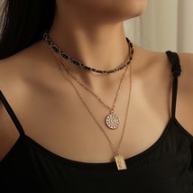 Layered Necklace Triple layer Gold Stacking Chain Necklace Minimalist Jewelry - £10.47 GBP