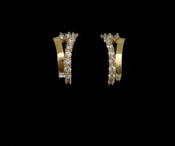 Wedding 1.40CT Round Diamond Elegant Huggie Earrings in 14K Yellow Gold Finish - £62.50 GBP