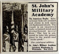1916 St John&#39;s Military Academy Advertisement School American Rugby DWMYC4 - $14.01 CAD