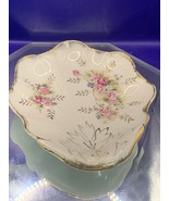 Vintage Leaf Shaped bowl Gold Trim Hand Painted Japan - $20.00