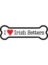 I Heart (Love) Irish Setters Dog Bone Car Magnet  2&quot;x7&quot;  USA Made Waterp... - £3.98 GBP