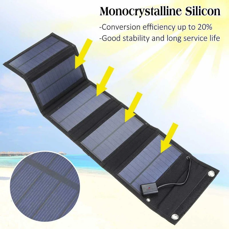 Sporting 70W FolAle Solar Panel 5V USB Solar Cell Portable Folding Waterproof So - £50.51 GBP