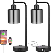 Innqoo Industrial Touch Bedroom Lamps for Bedrooms Set of 2-3-Way Dimmable Table - £96.41 GBP