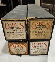 Vintage Q.R.S Piano Word Roll  (lot of 4) 1650, 206, 1798, and 2433 Jing... - $20.00