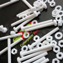 20x White Screws Plastic Nuts &amp; Bolts, Washers, M4 x 40mm, Anti-Corrosion - $286.49 MXN