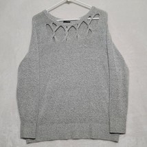 TORRID Women’s Pull Over Gray Sweater Sz 1  Detail On Chest Super Soft - £25.47 GBP