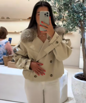 ZARA BNWT 2025. ECRU TRENCH COAT DETECHABLE FAUX FUR WATER REPELLENT. 38... - $175.95