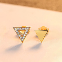 S925 Silver Stud Earrings For Women Hipster Triangle Earrings Simple Geometric A - £8.79 GBP