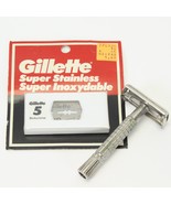 Gillette Flare Tip Super Speed Safety Razor L4 1963 + 5 Sealed Razor Blades - $75.38 CAD