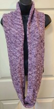 Charming Charlie Infinity Scarf Purple Mottled w Glitter Sparkle Yarn - $9.99