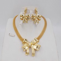 NEW style Ltaly 750 Gold color Jewelry Set For Women african beads jewlery fashi - £41.15 GBP