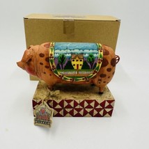 Jim Shore Pig Figurine Quilt Country Heritage Enesco Heartwood Creek 117... - £33.06 GBP