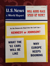 U S News World Report July 11 1960 Kennedy Or Johnson? 61 Cars? Booming Europe - £11.37 GBP