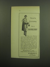 1949 Burberry Overcoat Ad - There's economy in a Burberry - $18.49