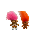 Troll Dolls 2 Ace &amp; Jade Novelty Pink &amp; Orange Hair 1-1.5 Inches Tall - £10.14 GBP