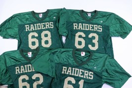 Vintage 90s Rawlings Mens XL Raiders Mesh Crop Football Jersey Green Hal... - $87.97