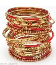 Amrita Singh Ashwarya Red 26 Piece Bangle Set Lot Size 8 NEW $150 KB350 18KGP - £62.19 GBP