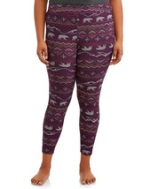 Terra &amp; Sky Women&#39;s Sueded Full Length Leggings Polar Bears 1X 16-18W Mid Rise - £9.97 GBP