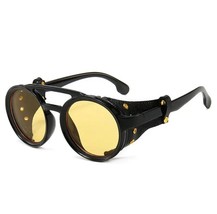 Steampunk Sunglasses Men Round Night Vision Googles Vintage Punk Sun Glasses - £15.46 GBP