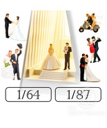 1/64 &amp; 1/87 Scale Miniature Figure, Bride &amp; Groom, Wedding, Figure for W... - £26.45 GBP+