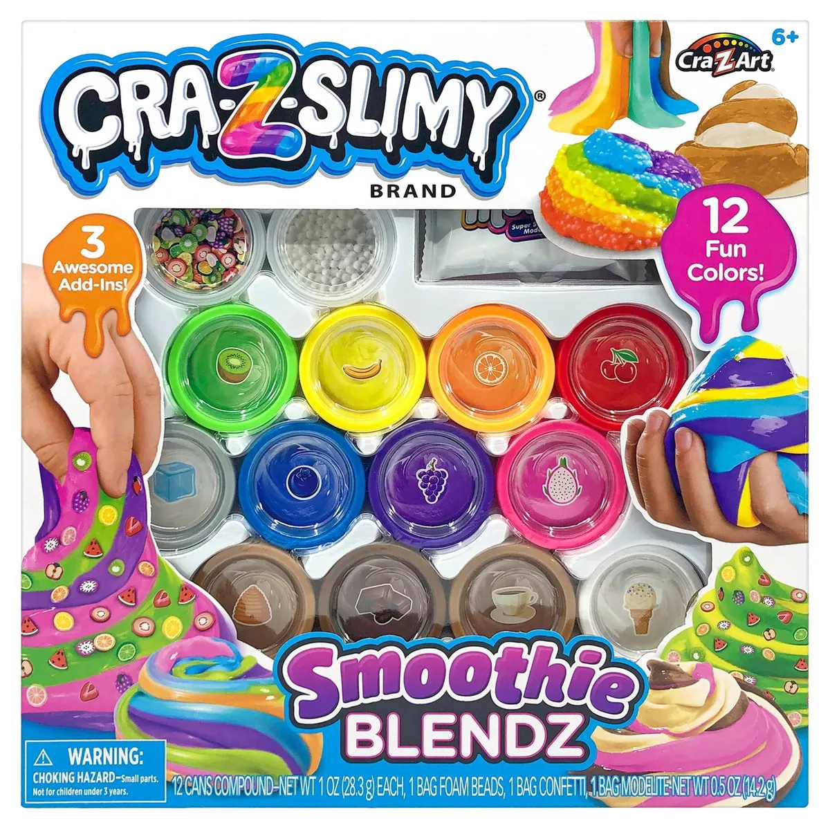 Cra-Z-Slimy Slimmy Art &amp; Craft Smoothie Blendz Kit Multicolor 12 Pieces ... - $24.99