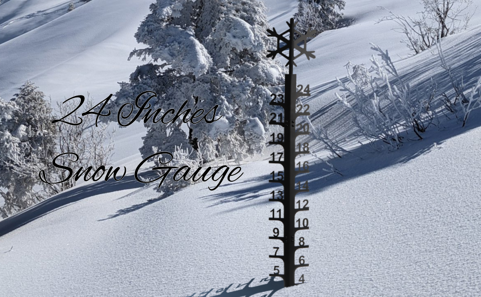 Snow Gauge Stake Measure Snowfall up to 24&quot; Snowflake Ruler Stick Outdoo... - $14.84