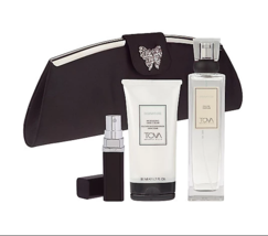 TOVA Signature Eau de Parfum Perfume Hand Cream Black Clutch Purse 3.4oz 4X SET - £115.99 GBP