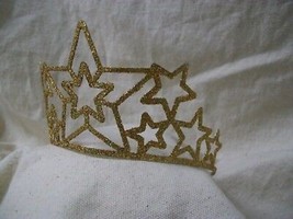 Gold Glitter Star Metal Tiara Crown Celestial Queen King Asteria Fallen ... - $20.29 CAD