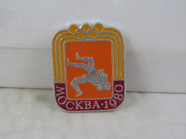  1980 Summer Olympic Games Pin - Moscow Wrestling Event- Stamped Pin - $15.00