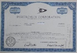 Digitronics Corp Stock Certificate -1970 - Old Vintage Rare Scripophilly Bond - £15.68 GBP