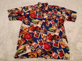 Riggins Hawaiian Shirt Mens L AOP ALL-OVER Hawaii Pictures Floral Pocket... - £14.01 GBP
