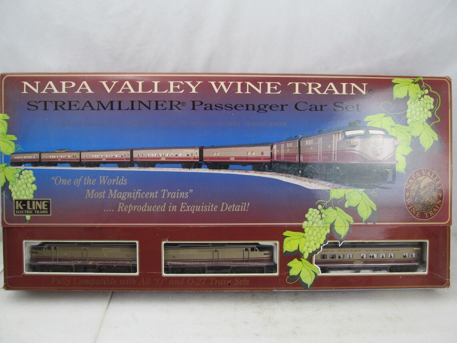 Primary image for K-Line Napa Valley Wine Train Set AA Diesel Locomotive Engine & 5 Passenger Cars
