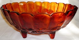 Vintage J EAN Ette Lombardi Glass Grapevine Design Fruit Bowl Orange Red - £9.40 GBP