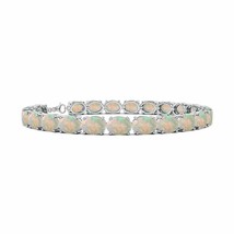 ANGARA 7x5mm Natural Opal Tennis Link Bracelet in 925 Silver for Women - £816.94 GBP+