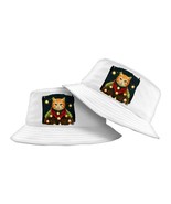 Cat Christmas Bucket Hat - Funny Hat - Ginger Cat Bucket Hat - White, S/M - £25.89 GBP