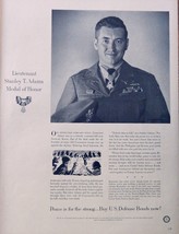 Lieutenant Stanley T. Adams Medal of Honor, 50&#39;s print ad. Full Page B&amp;W Illustr - £14.30 GBP