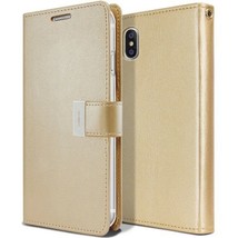 Goospery Rich Diary Leather Wallet Case For I Phone Xr 6.1″ Gold - £6.12 GBP