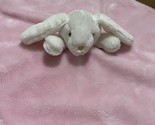 Blankets and Beyond White Bunny Pink Fleece Lovey 14x14.25 - £13.40 GBP