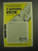 1986 Buck Knives 110 Knife Advertisement - If it doesn&#39;t say Buck on the blade - £14.78 GBP