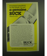1986 Buck Knives 110 Knife Advertisement - If it doesn&#39;t say Buck on the... - £14.55 GBP