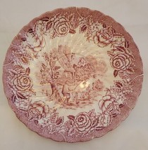 English Country Scenes British Anchor Saucer Red &amp; White England VTG Farm &amp; Pigs - £7.09 GBP