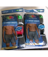 Six Fruit of the loom boxer briefs Size Small 100% Cotton Blues Black an... - $14.85