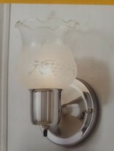 Wall Light Portfolio 4.57-in W Light Chrome  Wall Sconce Light With Etched Globe - $23.38