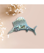 Metal Sword Fish Pin Abalone Shell - £15.57 GBP