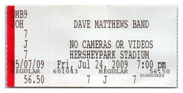 Dave Matthews Band Biglietto Del Concerto 24 Luglio 2009 Hershey Pennsylvania - $29.68