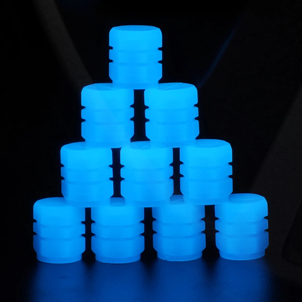 Luminous Valve Cap - Blue Light, Sparkling Illuminated, Universal Tire Valve C - £9.39 GBP