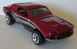 Hot Wheels 1968 Red/Maroon MUSTANG FASTBACK w/Silver/Black Flames HTF Loose - £13.97 GBP