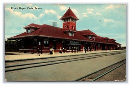 Frisco Ferrovia Depot Parigi Texas Tx 1913 DB Cartolina R23 - £15.20 GBP